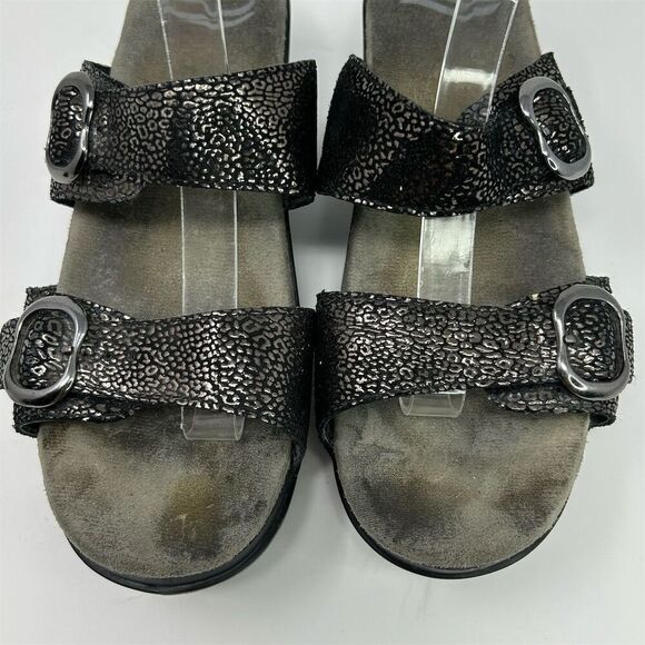Dansko Women's Black Wedge Heel Slip-On Sandals Size 39 (US 8.5-9) Summer - Picture 5 of 12